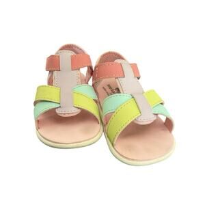 See Kai Run Basics Child Gladiator Kids Sandals, Yellow/Pink Size 9